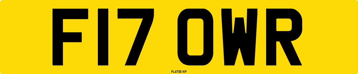 F17 OWR Number Plate