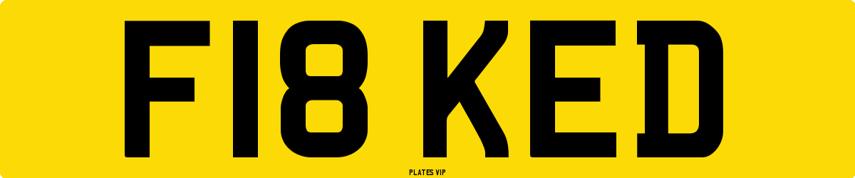 F18 KED Number Plate
