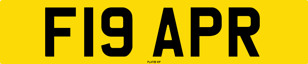 F19 APR Number Plate