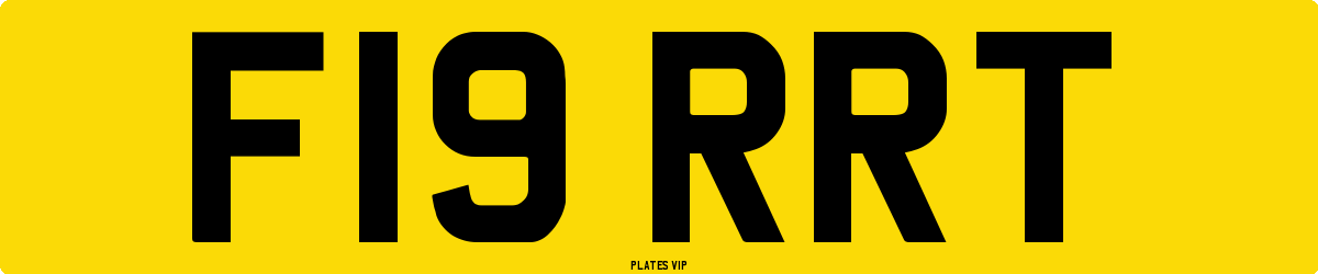 F19 RRT Number Plate