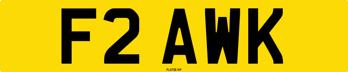 F2 AWK Number Plate