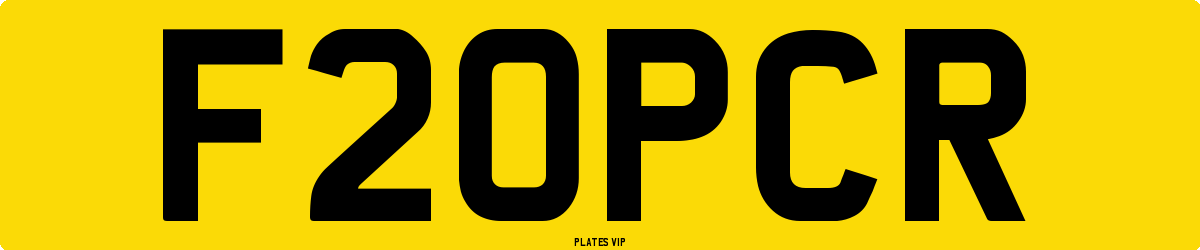 F20PCR Number Plate