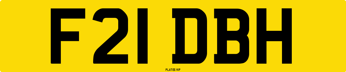 F21 DBH Number Plate