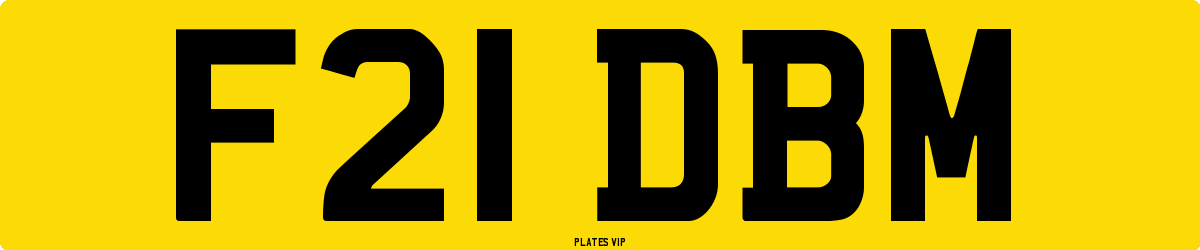 F21 DBM Number Plate