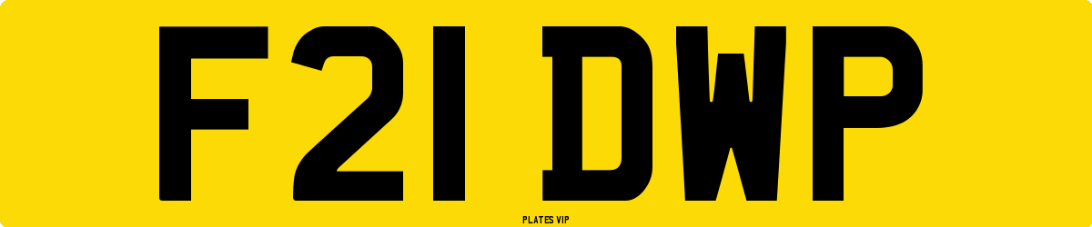 F21 DWP Number Plate