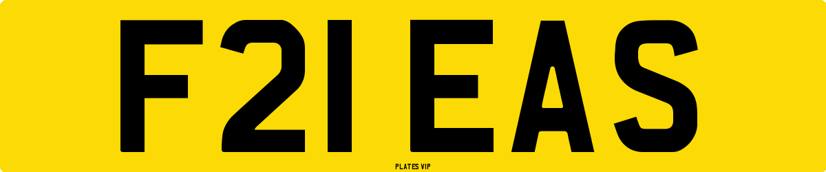 F21 EAS Number Plate