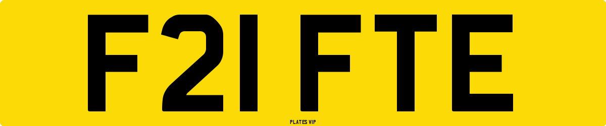F21 FTE Number Plate