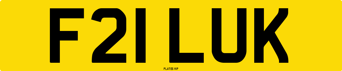 F21 LUK Number Plate