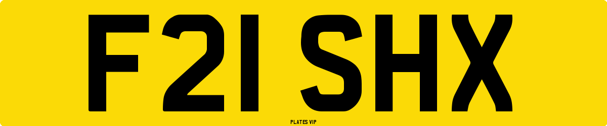 F21 SHX Number Plate