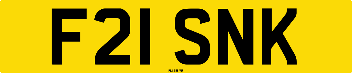 F21 SNK Number Plate