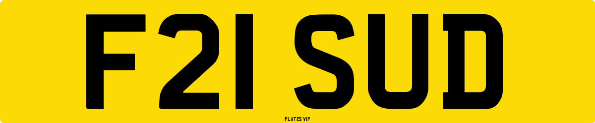 F21 SUD Number Plate
