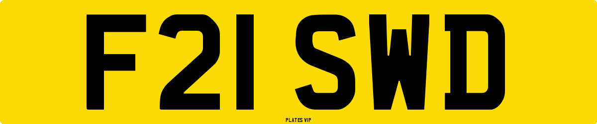 F21 SWD Number Plate