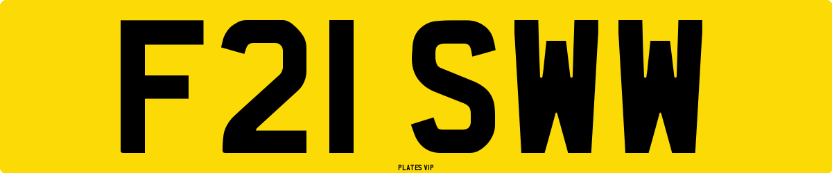 F21 SWW Number Plate