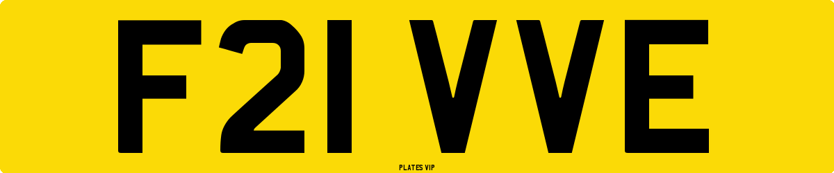 F21 VVE Number Plate