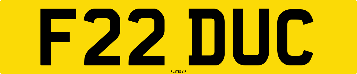 F22 DUC Number Plate