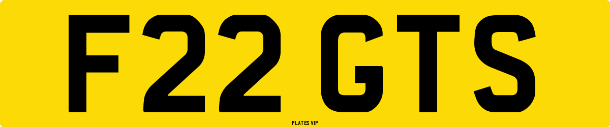 F22 GTS Number Plate