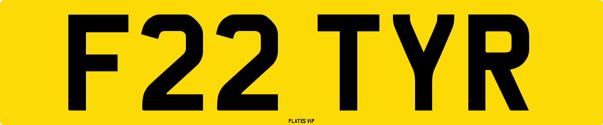 F22 TYR Number Plate