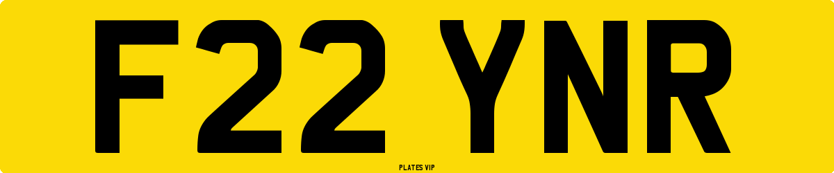 F22 YNR Number Plate