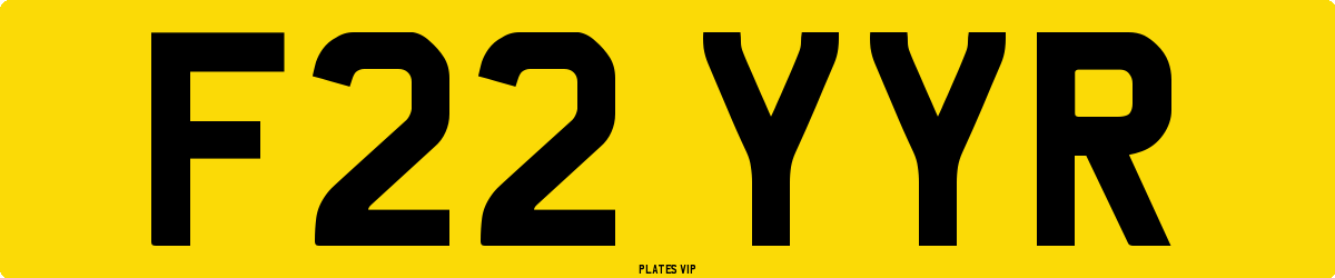 F22 YYR Number Plate