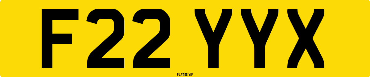 F22 YYX Number Plate