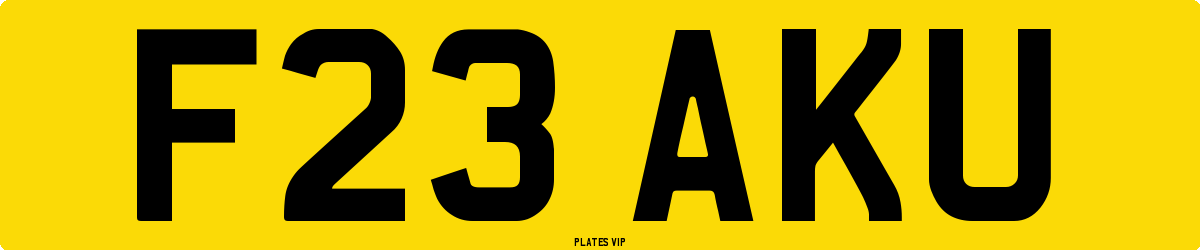 F23 AKU Number Plate