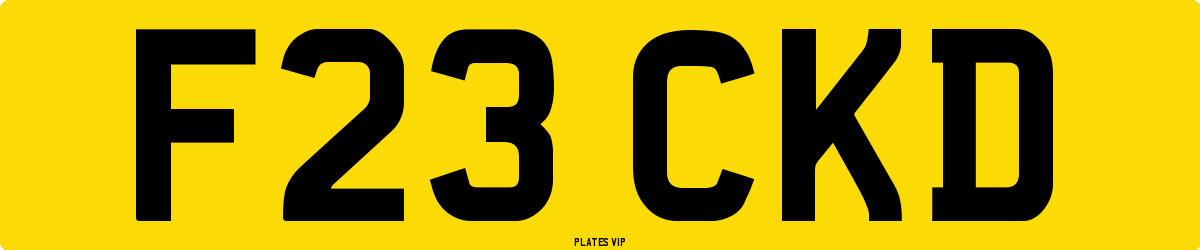 F23 CKD Number Plate