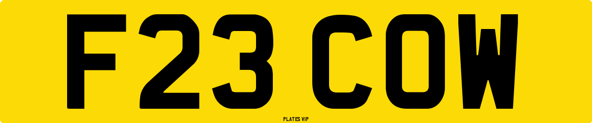 F23 COW Number Plate