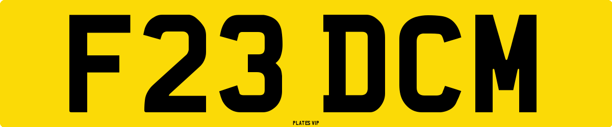 F23 DCM Number Plate