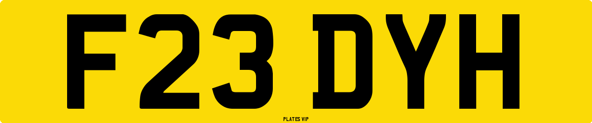 F23 DYH Number Plate