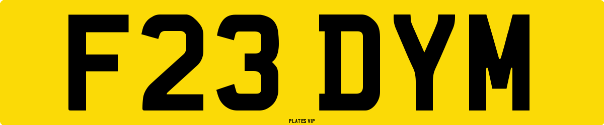 F23 DYM Number Plate