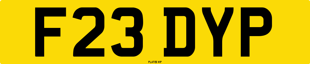 F23 DYP Number Plate