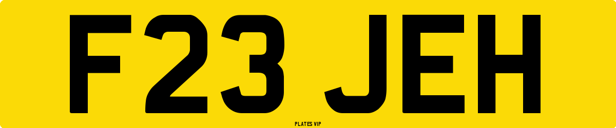 F23 JEH Number Plate