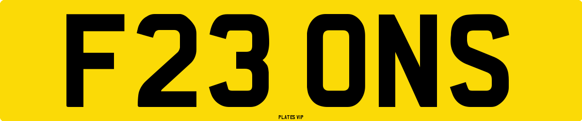 F23 ONS Number Plate