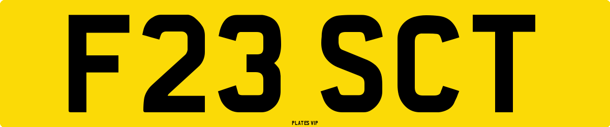 F23 SCT Number Plate