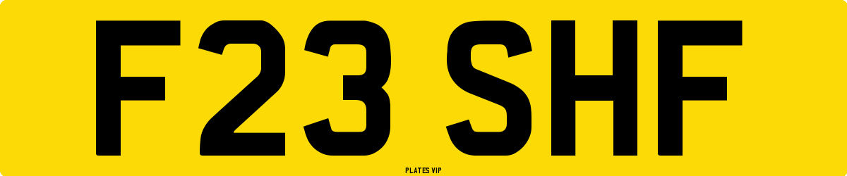 F23 SHF Number Plate