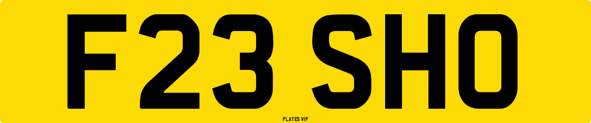 F23 SHO Number Plate