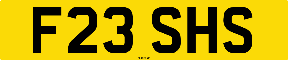 F23 SHS Number Plate