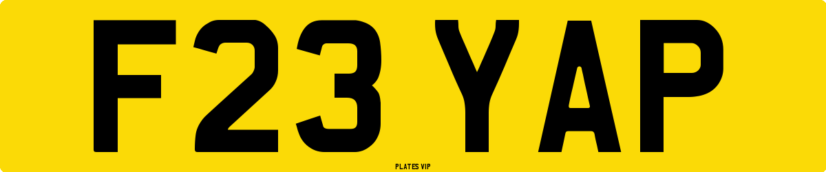 F23 YAP Number Plate