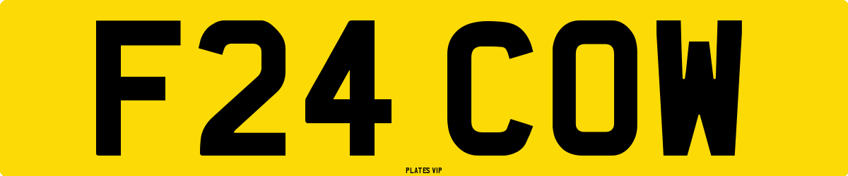 F24 COW Number Plate