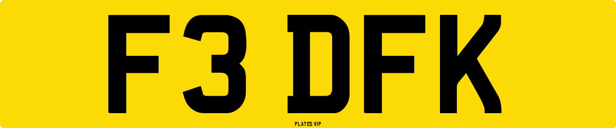 F3 DFK Number Plate