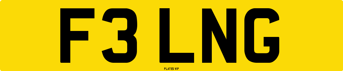 F3 LNG Number Plate