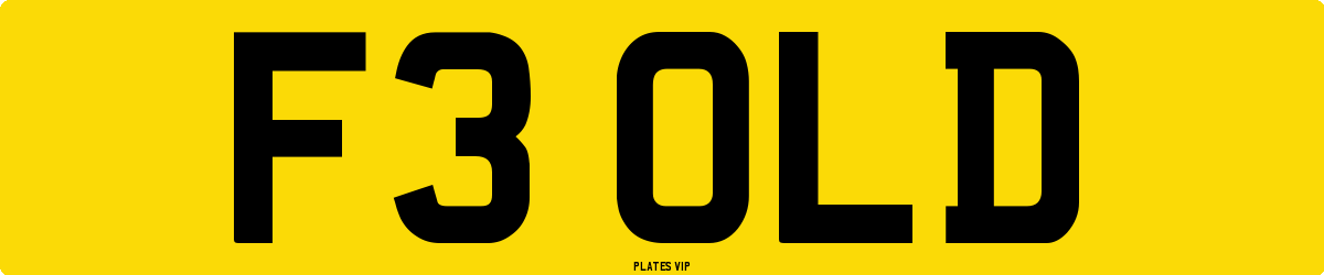 F3 OLD Number Plate