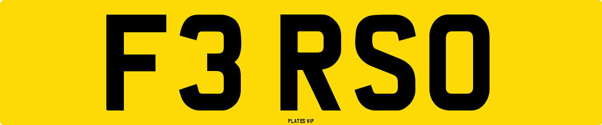 F3 RSO Number Plate