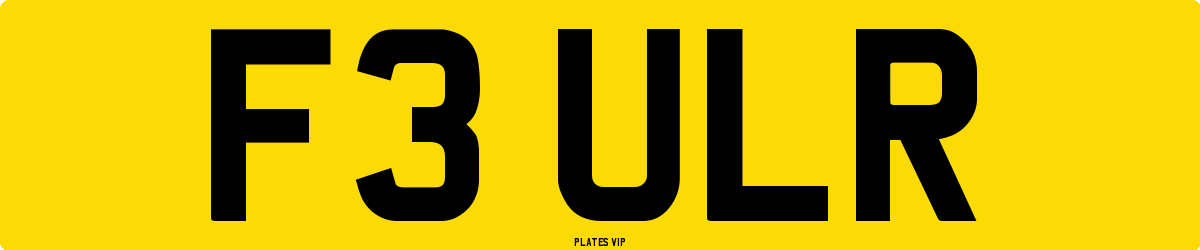 F3 ULR Number Plate