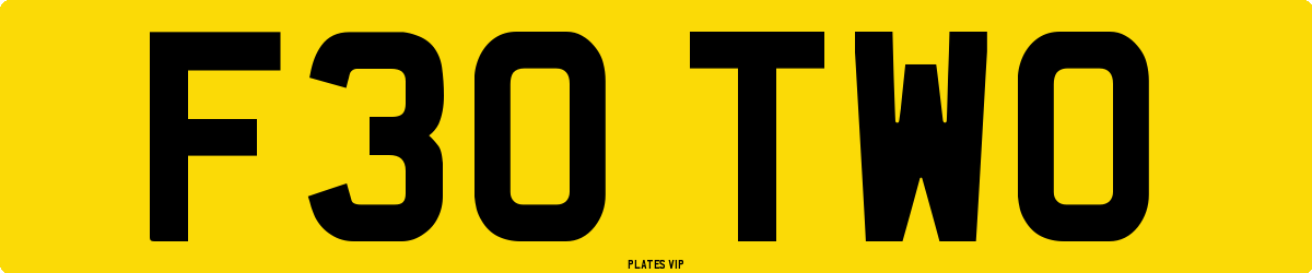 F30 TWO Number Plate
