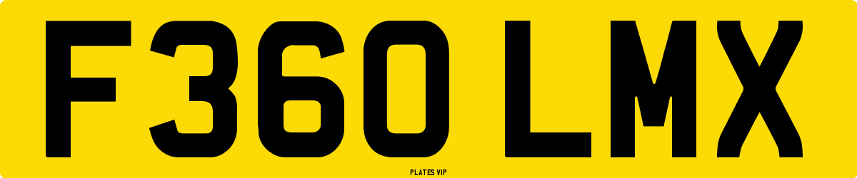 F360 LMX Number Plate