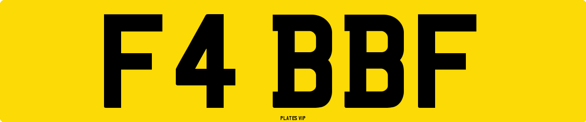 F4 BBF Number Plate