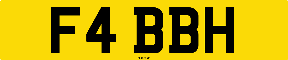 F4 BBH Number Plate