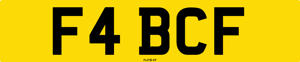 F4 BCF Number Plate