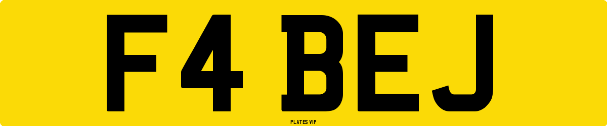F4 BEJ Number Plate